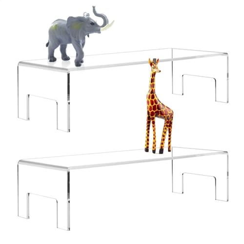 2 Pack Riser Display Ständer - Acryl -Clear Display -, Juwelen Aktionsfiguren Organisator | Klare Dessert Display Risers Schritte, Parfüm -Make -up, Tischbestände, für Dekoration und Organizer von Lunaobrik