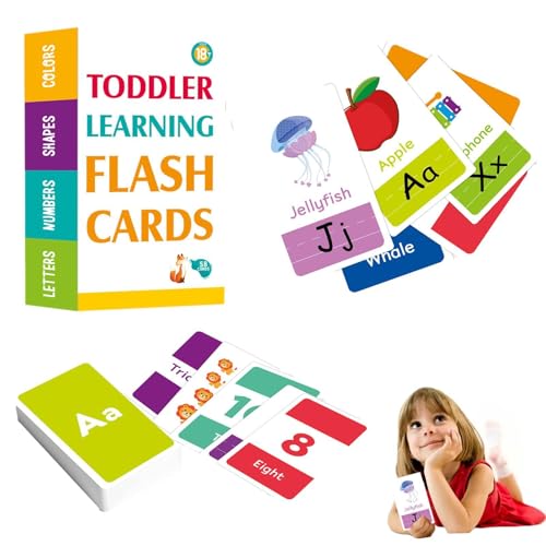 Kindergarten-58 Volle ALPHABET Flash interaktiv mit Zahlen, Farben, Formen | Tiere | PEDAGOGIK Preschool-Flashcard Educational Toys for Children Alphabet Learning Car von Lunaobrik