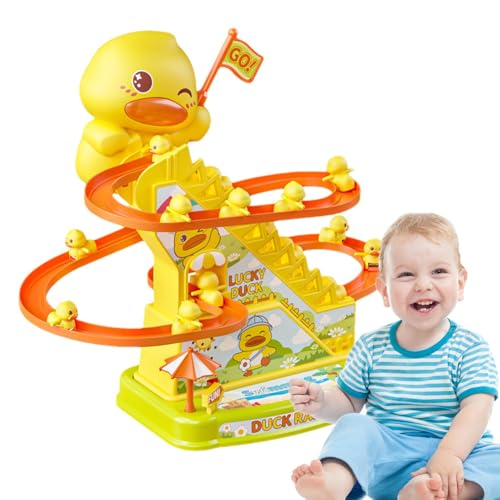 Kleine Enten-Kletterspielzeug, elektrische Enten-Kletterleiterschienen, Spielzeug-Slip mit blinkenden Lichtern und Musik, Lernspielzeug für Rolltreppen von Lunaobrik