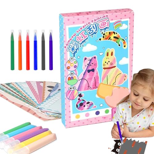 Kratzbuch für Kinder – Kunstset aus Papier zum Kratzen, 35 Stück Regenbogen-Kunst | Notizbücher aus Papier zum Kratzen, Malset für Kinder, Notizbuch zum Kratzen Kratzbuch für Kinder – Kunstset aus Papier zum Kratzen, 35 Stück Regenbogen-Kunst | Notizbücher aus Papier zum Kratzen, Malset für Kinder, Notizbuch zum Kratzen von Lunaobrik