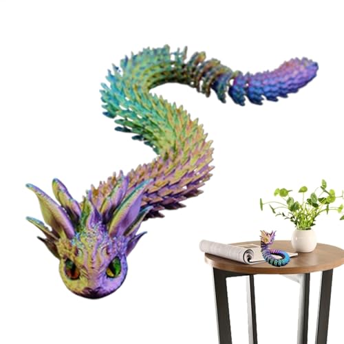 Lunaobrik 3D Gedruckte flexible Schlange, 3D-gedruckte Gelenkschlange,Realistische bewegliche Tierspiele | Exquisite Sammlerstücke Figur Dekoration für Auto Haus von Lunaobrik