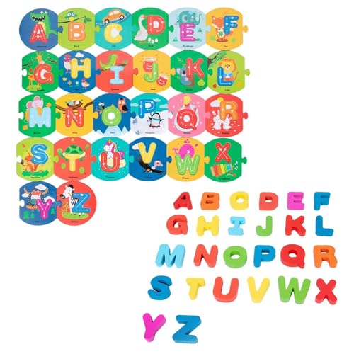 Lunaobrik Alphabet Learning Puzzle, Alphabet Matching Toy | Pädagogisches Spielzeug Buchstabenpuzzle mit Tiermotiv | Lustige Lernaktivitäten von Lunaobrik