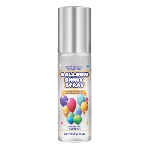 Lunaobrik Ballon Glanz Spray für den Außenbereich | Glänzender Ballonspray 60ml | Dekorativer Ballon Glanz für Geburtstag Feiern Feste Zuhause Versammlungen Hochzeiten Innen Außen von Lunaobrik