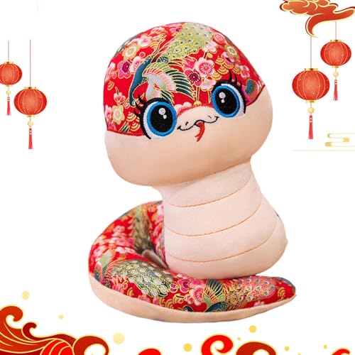 Lunaobrik Chinesische Neujahrsschlange Plüschtiere, Frühlingsfestival Schlange Plüschtiere | Frühlingsfest gefüllte Schlangenpuppe - Spielzeug und Gummiband von Lunaobrik