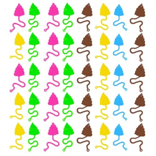 Lunaobrik Kackhaufen-Spielzeug, elastisch, Fingerhaufen, 40 Stück, Fingerspielzeug, Stress-Party, bunt, für April-Tag von Lunaobrik