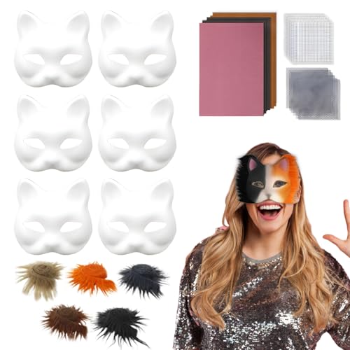Lunaobrik Katzen-Gesichtsmaske | Cosplay Gesichtsmaske Mit Augenmaschen | Kostüm Für Mädchen Familie Freunde Partys Theater Halloween Weihnachten Fotoshooting Lunaobrik Katzen-Gesichtsmaske | Cosplay Gesichtsmaske Mit Augenmaschen | Kostüm Für Mädchen Familie Freunde Partys Theater Halloween Weihnachten Fotoshooting von Lunaobrik