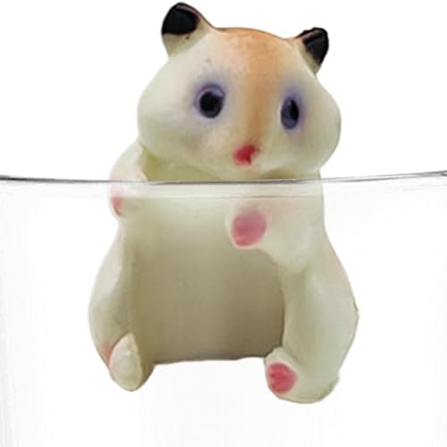 Lunaobrik Kleine Tierfiguren Spielzeug, Tierpuppenfiguren,Sammelpuppe mit Miniatur-Tieren - Lustige Tiersimulationspuppe, niedlicher Teetassenkappe von Lunaobrik