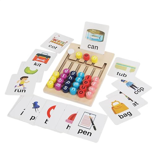 Lunaobrik Lernspielzeug für Alphabet, Rechtschreibwörter – Brettspiel zur Buchstabenerkennung | Lernspielzeug für Entwicklung für Kleinkinder Lunaobrik Lernspielzeug für Alphabet, Rechtschreibwörter – Brettspiel zur Buchstabenerkennung | Lernspielzeug für Entwicklung für Kleinkinder von Lunaobrik