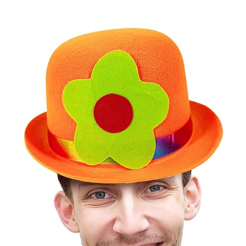 Lunaobrik Narrenhüte | Clownhut flach mit Blumen, ergonomisches Zubehör für Party, Cosplay, Outdoor, Kostüm und Show von Lunaobrik