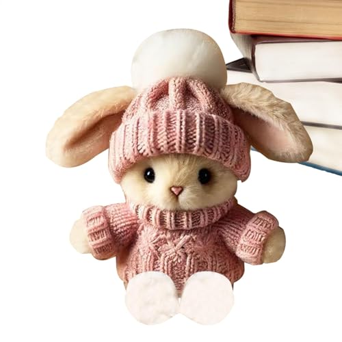 Lunaobrik Plüschtier Weichhase Plüschtier Osterhase gefüllt | Plüschtier mit inspirierender Karte - kleine Osterdeko emotionale Unterstützung handgemacht für von Lunaobrik