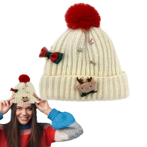 Lunaobrik Weihnachts-Wintermütze, Weihnachtsstrickmütze - Gestrickte Weihnachtsmützen,Weihnachtsmannmütze, bedruckte Wollmütze, Winterstrickmütze für Kinder Lunaobrik Weihnachts-Wintermütze, Weihnachtsstrickmütze - Gestrickte Weihnachtsmützen,Weihnachtsmannmütze, bedruckte Wollmütze, Winterstrickmütze für Kinder von Lunaobrik