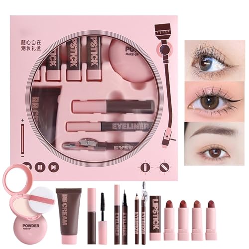 Make-up-Set für Anfänger, Kosmetik-Set für Frauen, 9-teiliges Kosmetik-Set für Anfänger, permanentes Make-up, Alltagskosmetik, Gesichts-Make-up E von Lunaobrik