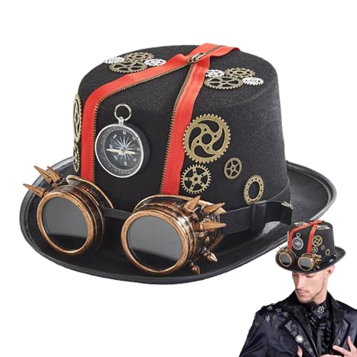 Steampunk-Hüte für Männer – Steampunk-Zylinder, Kostümhut | Erwachsene Zylinder, Vintage Gothic Cosplay Zylinder, Zeitreisender Kostüm Männer, Steampunk Dress Up Mode-Accessoires für Erwachsene Männer Steampunk-Hüte für Männer – Steampunk-Zylinder, Kostümhut | Erwachsene Zylinder, Vintage Gothic Cosplay Zylinder, Zeitreisender Kostüm Männer, Steampunk Dress Up Mode-Accessoires für Erwachsene Männer von Lunaobrik