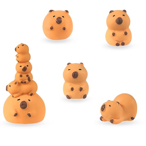 LunarCharm 5 Stück Mini-Capybara-Figur, kleine Capybaras für Armaturenbrett, Puppenhaus-Miniaturen, Mini-Tiere aus Hartharz für Feengarten, Heimdekoration, Geburtstagsgeschenk LunarCharm 5 Stück Mini-Capybara-Figur, kleine Capybaras für Armaturenbrett, Puppenhaus-Miniaturen, Mini-Tiere aus Hartharz für Feengarten, Heimdekoration, Geburtstagsgeschenk von LunarCharm