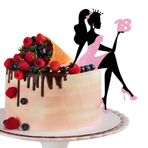 LunarCharm Mädchensilhouette Tortendeko, 18 Geburtstag Cake Topper Glitter High Heel Mädchen Kuchen Deko für Mädchen Lady Bachelorette Thema Geburtstag Party Tortendeko LunarCharm Mädchensilhouette Tortendeko, 18 Geburtstag Cake Topper Glitter High Heel Mädchen Kuchen Deko für Mädchen Lady Bachelorette Thema Geburtstag Party Tortendeko von LunarCharm