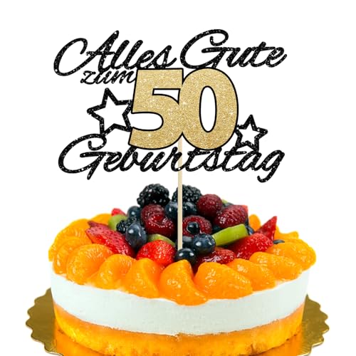 LunarCharm Torten Deko 50. Alles Gute zum Geburtstag schwarz-Goldener Glitzer 50 Jahre Happy 50th Birthday Cake Topper Kuchen Topper Kuchendeko 50 Geburstagstorte Deko LunarCharm Torten Deko 50. Alles Gute zum Geburtstag schwarz-Goldener Glitzer 50 Jahre Happy 50th Birthday Cake Topper Kuchen Topper Kuchendeko 50 Geburstagstorte Deko von LunarCharm