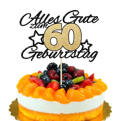LunarCharm Torten Deko 60. Alles Gute zum Geburtstag schwarz-Goldener Glitzer 60 Jahre Happy 60th Birthday Cake Topper Kuchen Topper Kuchendeko 60 Geburstagstorte Deko LunarCharm Torten Deko 60. Alles Gute zum Geburtstag schwarz-Goldener Glitzer 60 Jahre Happy 60th Birthday Cake Topper Kuchen Topper Kuchendeko 60 Geburstagstorte Deko von LunarCharm