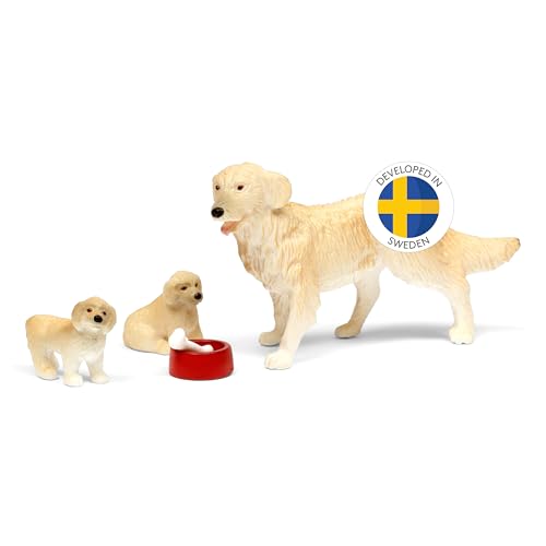 Lundby Puppenhaus Tiere - Puppenhaus Hund Figur Set - 5 teilig - Hundefiguren - Puppen Puppenhaus Zubehör - authentische Spielfiguren Tiere Figuren - Puppenhaus Figuren - 11cm Puppen 1:18 von Lundby