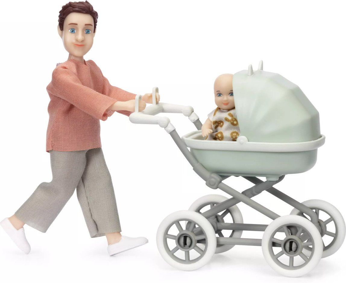 Lundby Puppe mit Baby und Kinderwagen von Lundby