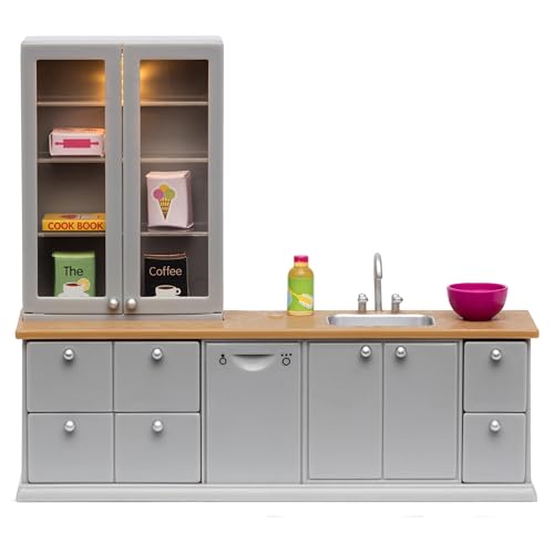 Lundby Puppenhaus Küche - Puppenstubenmöbel Küche Puppenhaus Möbel Set - 8-teilige Miniatur Küche - beleuchtete Puppenhaus Zubehör Küche - Puppenmöbel - Puppenhausmöbel - 11cm Puppen 1:18 Lundby Puppenhaus Küche - Puppenstubenmöbel Küche Puppenhaus Möbel Set - 8-teilige Miniatur Küche - beleuchtete Puppenhaus Zubehör Küche - Puppenmöbel - Puppenhausmöbel - 11cm Puppen 1:18 von Lundby