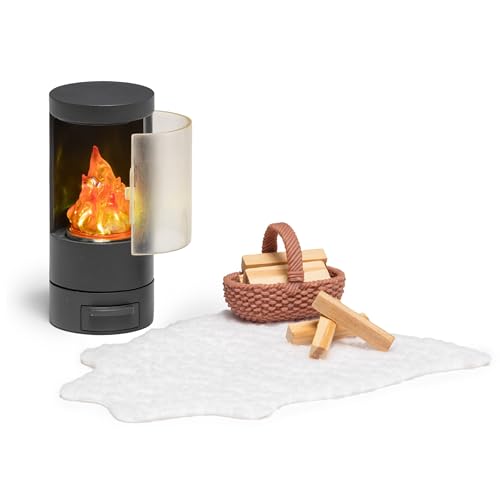 Lundby Puppenhaus - Miniatur Kamin Puppenmöbel mit LED Beleuchtung - Einrichtung Puppenhaus Möbel Set - Wohnzimmer - Zubehör - 11cm Puppen 1:18 Lundby Puppenhaus - Miniatur Kamin Puppenmöbel mit LED Beleuchtung - Einrichtung Puppenhaus Möbel Set - Wohnzimmer - Zubehör - 11cm Puppen 1:18 von Lundby