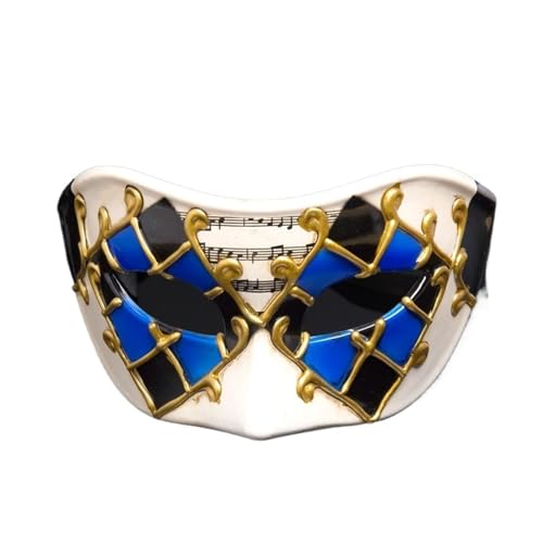 LuoAXINN 1 Stück Partymaske Maskenball Masken Gold Floral für Partys und Kostümpartys(Blue) von LuoAXINN