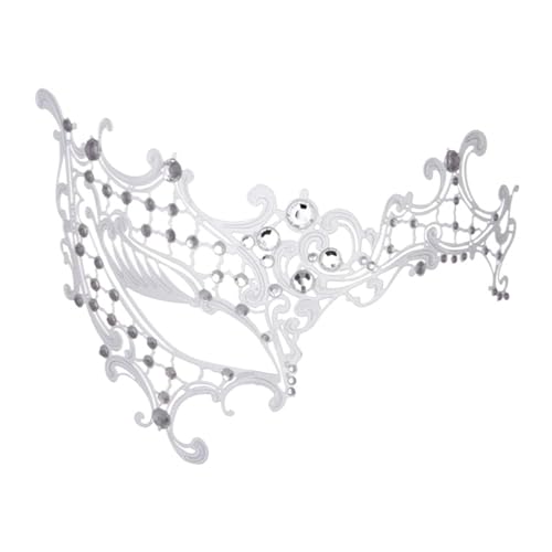 LuoAXINN Maskerade Ein-Augen-Maske for Frauen, glänzende Strass-Maske, for Party, Abschlussball, Ball, Party-Maske für Partys und Kostümpartys(White1) von LuoAXINN
