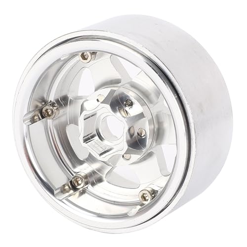 Leichte Aluminiumlegierung Kletterrad -Hub, Verbesserung der Leistung und Haltbarkeit mit Aussehen für 1/10 -Skala -RC -Metallrad -Hubs, Geeignet für Simulationscrawler (Silver) von Luocute