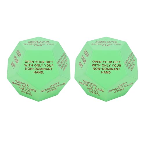 Luocute 2 PCs Santa Swap Gift Exchange Dice, 12 Seiten Weihnachts -Strumpf -Stuffers Tauschgeschenke Familienspiel für Party für Party von Luocute