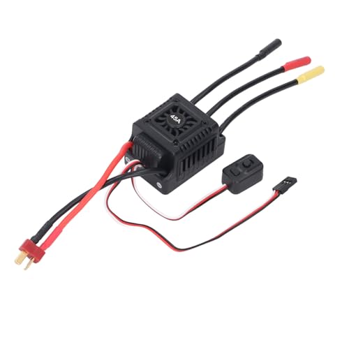 Luocute Bürstenloser Motor ESC -Abdichtung 45A Bürstenloser ESC -Elektrik -Speed ​​-Controller mit Verschiedenen Servos T Stecker Schwarz, RC Electronic Speed ​​Controller für 1/10 von Luocute