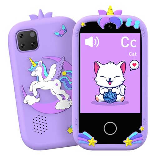 Luocute Kids Smartphone, 2,8-Zoll-Touchscreen-Telefon für Mädchen und Jungen Im Alter von 3 Bis 10 Jahren mit 32 GB Speicher, Spielen, Kamera, Musikspieler (Purple) von Luocute