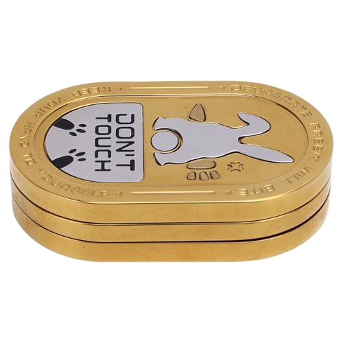 Luocute Metall Push Card Toy Hase Gravures Muster Stressabbau für Erwachsene Kinder Edelstahl Gold Sensory Sensory Toy für den Fokus Stress Relief von Luocute