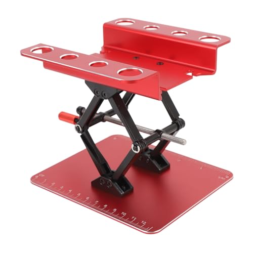 Luocute RC -Autoarbeitsstand, Simulation Metall RC Reparatur Workstation Unterstützt die Plattform Rotatable, Aluminiumreparatur Workstation 360 Grad Rotation Auftrieb Unter 1: 8 und (Rot) von Luocute