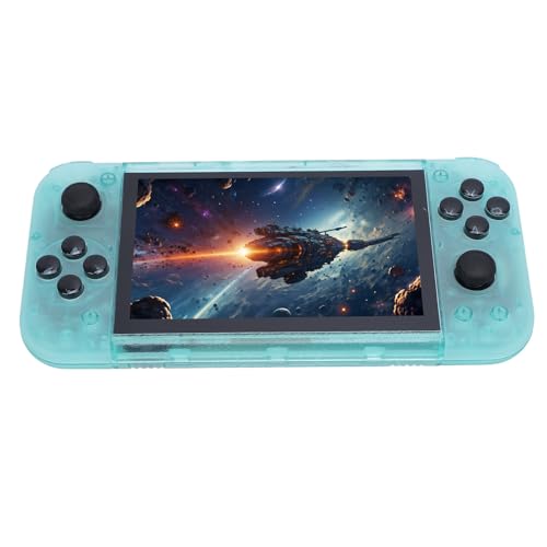 Luocute Retro Gaming -Konsole, 5 -Zoll -IPS -Bildschirm 2GB DDR4 RAM USB C Handheld Game Console 64 GB Kompatibel mit Linux (Transparentes Grün) von Luocute