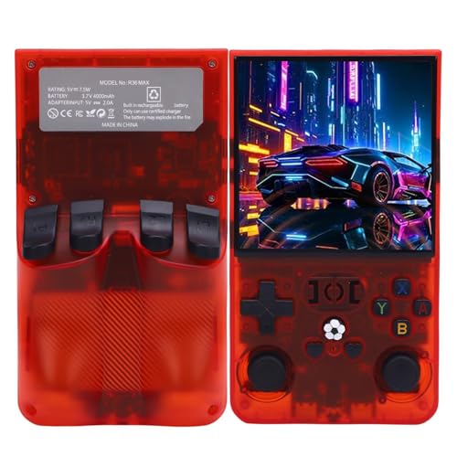 Luocute Retro -Videospielkonsole, Tragbare -Handheld -Spielekonsole mit 4 Zoll HD -Bildschirm, Open Source -System, 4000 -mAh -Akku, Ergonomisches Design (128G) von Luocute