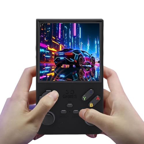 Luocute Tragbare Retro-Gaming-Konsole, 256 GB Speicher, 720x720 Auflösung, 4000-mAh-, mit 45 Emulatoren für Reibungslose Leistung, 4,0-in-HD-Bildschirm, 4 RK3326-Prozessor für -System (Black) von Luocute