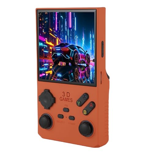 Luocute Tragbare Retro-Gaming-Konsole, 256 GB Speicher, 720x720 Auflösung, 4000-mAh-, mit 45 Emulatoren für Reibungslose Leistung, 4,0-in-HD-Bildschirm, 4 RK3326-Prozessor für -System (ORANGE) von Luocute