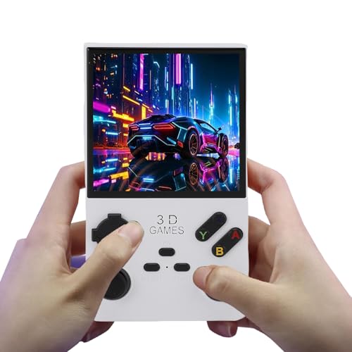 Luocute Tragbare Retro-Gaming-Konsole, 256 GB Speicher, 720x720 Auflösung, 4000-mAh-, mit 45 Emulatoren für Reibungslose Leistung, 4,0-in-HD-Bildschirm, 4 RK3326-Prozessor für -System (White) von Luocute