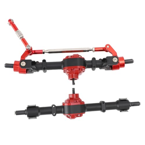 RC Achse für D90 D91, Metall Getriebe Vorne und Hinterachse Ersatz für MN90 MN96 MN99 FJ45 1/12 RC Auto, Hergestellt mit Stahl Getriebe, Bequeme Installation, Breite (Black) von Luocute