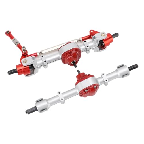RC Achse für D90 D91, Metall Getriebe Vorne und Hinterachse Ersatz für MN90 MN96 MN99 FJ45 1/12 RC Auto, Hergestellt mit Stahl Getriebe, Bequeme Installation, Breite (Silver) von Luocute