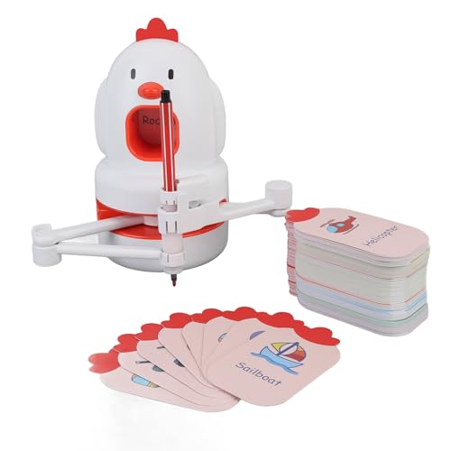 Selbstzeichner Roboter, Pädagogisches Automatikspielzeug für mit Sprachinteraktion, 12 Farbstifte, Montessori Learning, 130 Wortkarten, Lithium -Ion -Akku 2000mah von Luocute