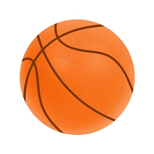 Luojuny Bequemer Touch-Basketball, geräuschlos, hoher Rückprall, geräuscharm, für den Innenbereich, Dribbeltraining Kinder, unbeschichteter, dichter Schaumstoff, Übungssport, Hüpfball Orange 21 von Luojuny