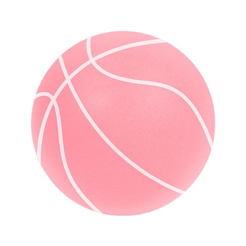 Luojuny Bequemer Touch-Basketball, geräuschlos, hoher Rückprall, geräuscharm, für den Innenbereich, Dribbeltraining Kinder, unbeschichteter, dichter Schaumstoff, Übungssport, Hüpfball Rosa 21 cm von Luojuny