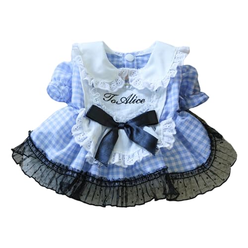Luojuny Breathable Mesh Splicing Pet Dress Puppy Dress Pet Dress Fashionable Mesh Splicing Dog Princess Dress with Bow Decoration Doll Collar Pet Supplies Blue L von Luojuny