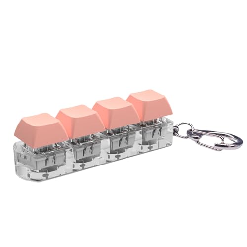 Luojuny Kompaktes Fidget-Spielzeug mit Tastenkappe, beleuchtet, 4 Tasten mit Tonlicht, tragbar, Stressabbau, mechanische Tastatur, klickend, sensorischer Schlüsselanhänger-Anhänger für Kinder Ora von Luojuny