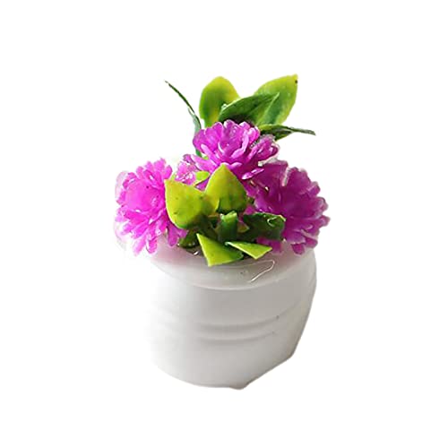 Luojuny Mini-Topfpflanze, hohes Simulationszubehör, lebendige Farben, Topfpflanze, Puppenhaus-Dekoration für Rosenrot von Luojuny