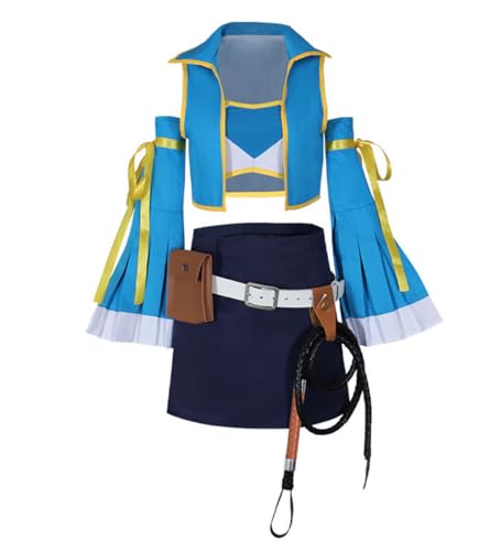 Anime Lucy Heartfilia Cosplay-Kostüm, Party-Uniform, Anzug, Halloween, Mädchenkleidung (Blau, XL) von Luoweiming