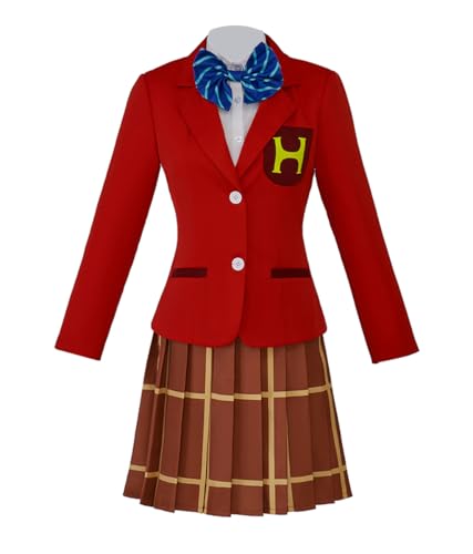 Luoweiming Anime Arataka Reigen Cosplay Kostüm Damen Schule Mädchen Uniform Anzug Halloween (Rot, L) von Luoweiming