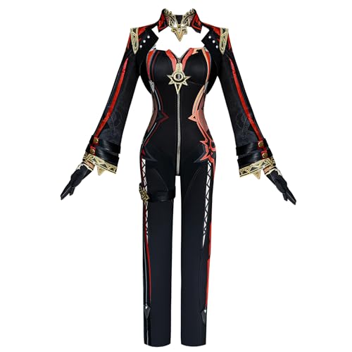 Luoweiming Genshin Impact Cosplay Kostüm Mavuika Uniform Set Damen Halloween Karneval Anzüge (Schwarz, L) von Luoweiming