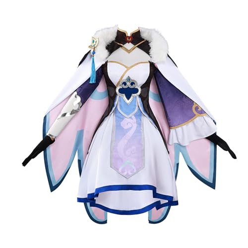 Luoweiming Honkai Star Rail Cosplay Kostüm Komplettes Set Outfit Bai Heng Kleid Halloween Party Kleidung (Lila, L) von Luoweiming
